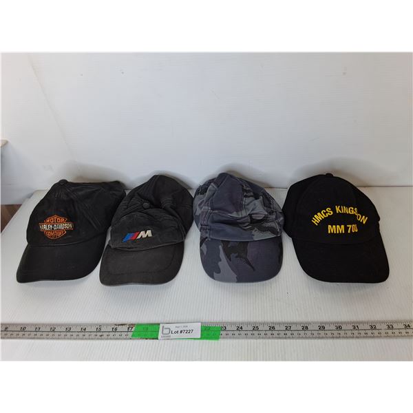(4) Hats- Harley-Davidson, HMCS Kingston, Misc.