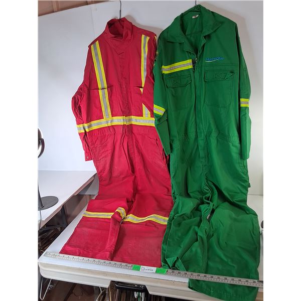 (2) Men's Coveralls, Red-50 & Green- 56
