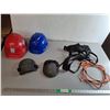 Image 1 : (2) Adjustable Hard Hats, Knee Pads & Black Diamond Safety Harness-L/Rope