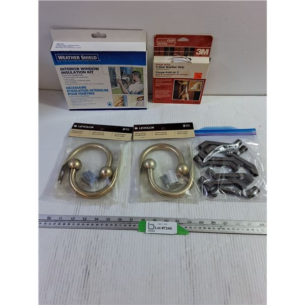 Weather Shield Interior Window Insulation Kit, V-Seal Weather Strip, Decorative Holdbacks, Handles