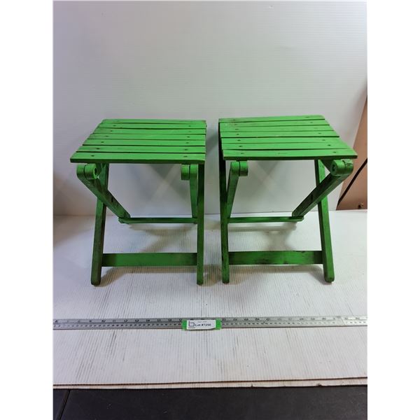 (2) Small Folding Chairs - 11x11x14"