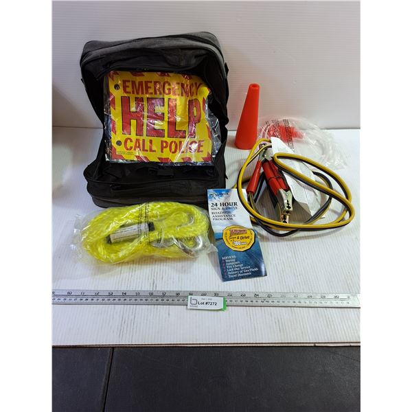 Emergency Vehicle Kit - Tow Rope, Jumper Cables, Misc