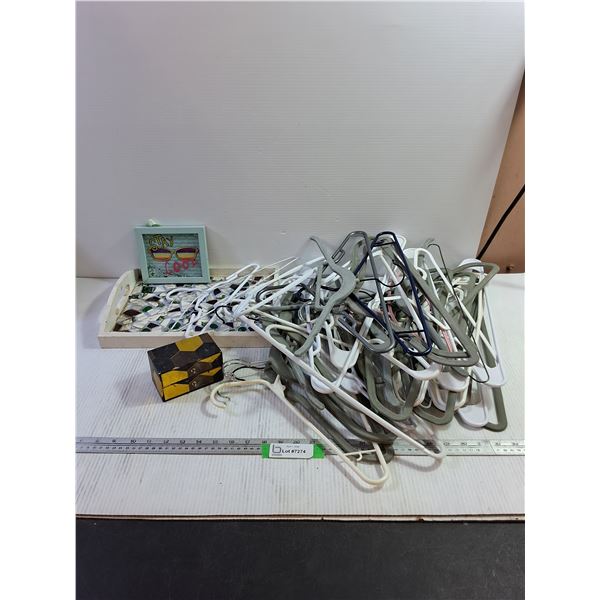(40+) Clothing Hangers, Decorative Tray, Stay Cool Wall Decor