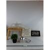 Image 1 : Wooden Stool, Artificial Plant, Wall Decor Signs, Misc ( as is)