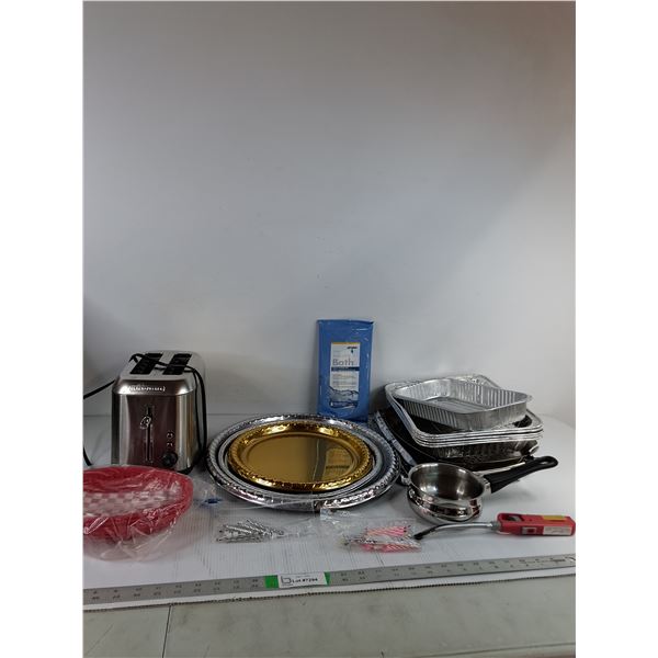 Black & Decker Toaster, Candles, Lighter, Tin Foil Pans, MIsc