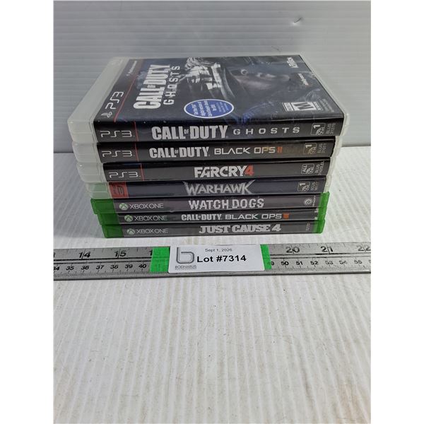 (4) Playstation 3 Games,(3) XBox 1 Games