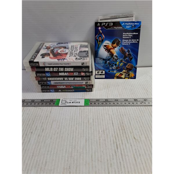 (8) Playstation 3 Games- MLB 07,NBA,Tiger woods and more