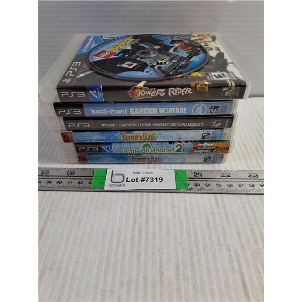 (6) Playstation 3 Games-Surf's Up,Kung Fu Rider,Bataman and others
