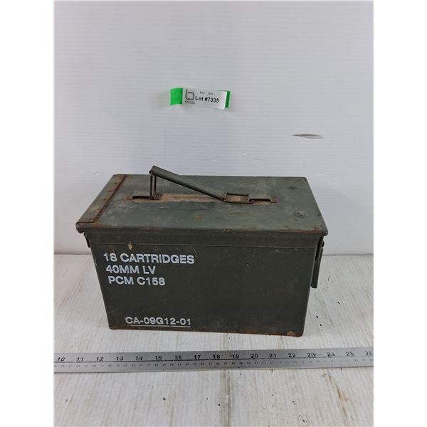 Ammunition Ammo Box Labeled As 40mm LV 18 Cartridges