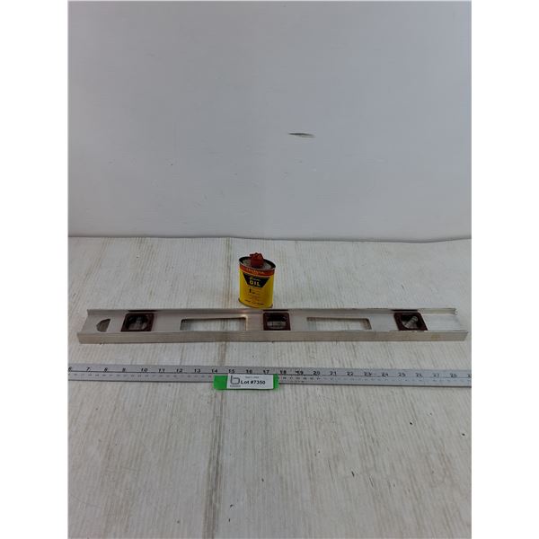 2' Level with Empty Gun Oil Bottle