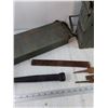 Image 3 : Metal Military Crate Ammunition Box, Dead Blow Hammer, Rasp, Files, Misc