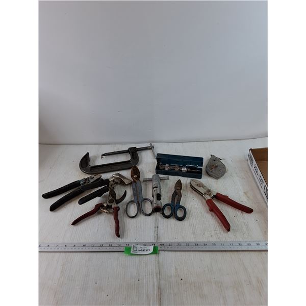 Pruner, (2) Shears, C-Clamp, Hand Seamer, Hand Crimper, Misc