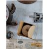 Image 5 : (3) Small Mugs, Grinding Wheel, Flaps Wheel, Blowtorch Untested, Small Bandage, Misc