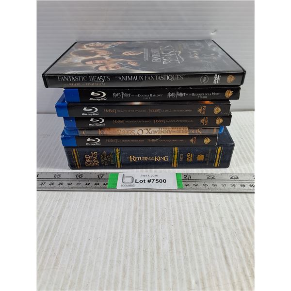 Lord of the Rings DVD Set(missing discs),Harry Potter,Hobbit Blu-Rays