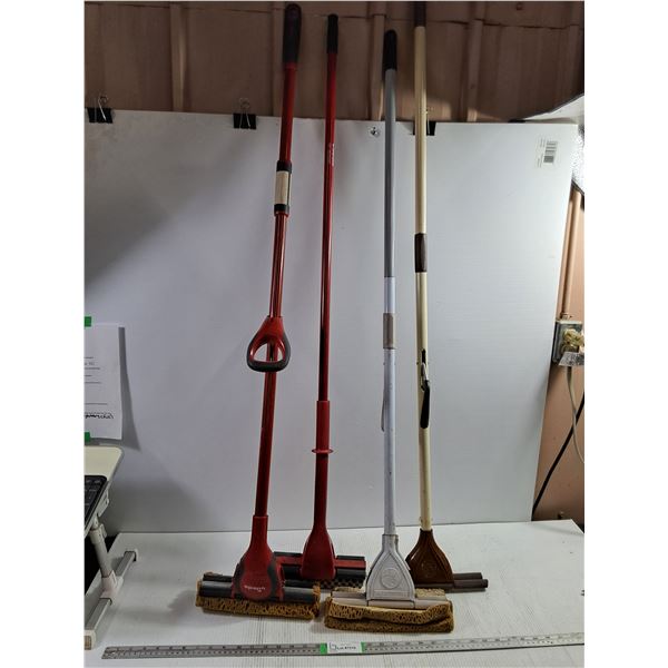 (4) Assorted Bee Mops, Pickup Only