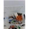 Image 5 : Assorted Craft Supplies, Beads, Plastic Container