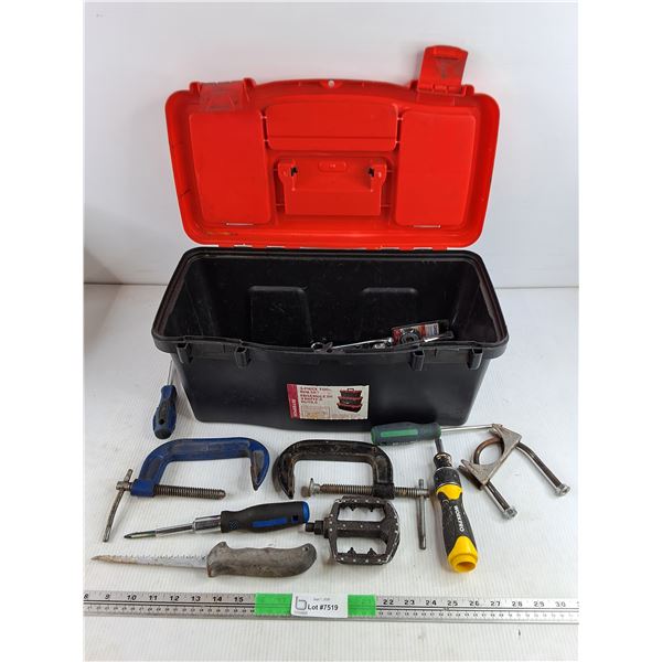 Tool Box, C Clamps, Exhaust Clamp, Hole Saw, Wrenches, Extensions, Misc