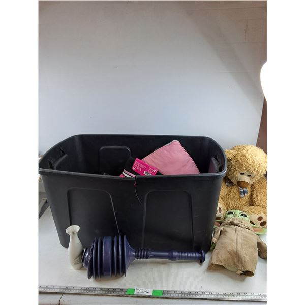 Storage Tote, Ceramic Vase, Toilet Plunger, Plush Toys, Bicycle Helmet, Misc, PICKUP ONLY
