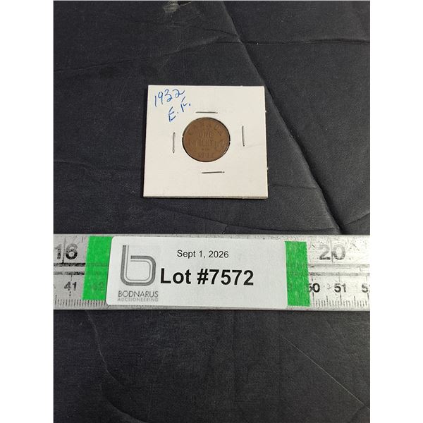 (1) 1932 Canadian One Cent Coin