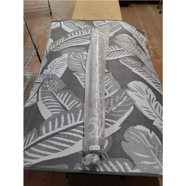 * (2) Outdoor Area Rugs (Gray & Camel) - 6.5' x 5' - 1 is Sealed - Cannot Ship