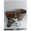Image 1 : Metal Garbage Can, Gun Cleaning Kit, Clip Lamp - Working, Ceramic Bowl, File Box