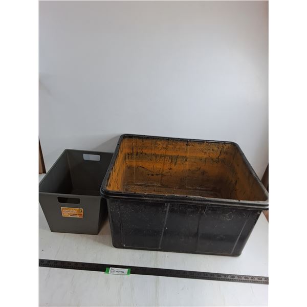 (2) Storage Bins - 19x24x12" & 10x9x14" - Cannot Ship