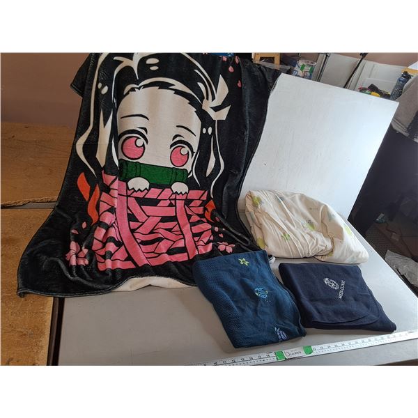 (4) Child Size Throw Blankets