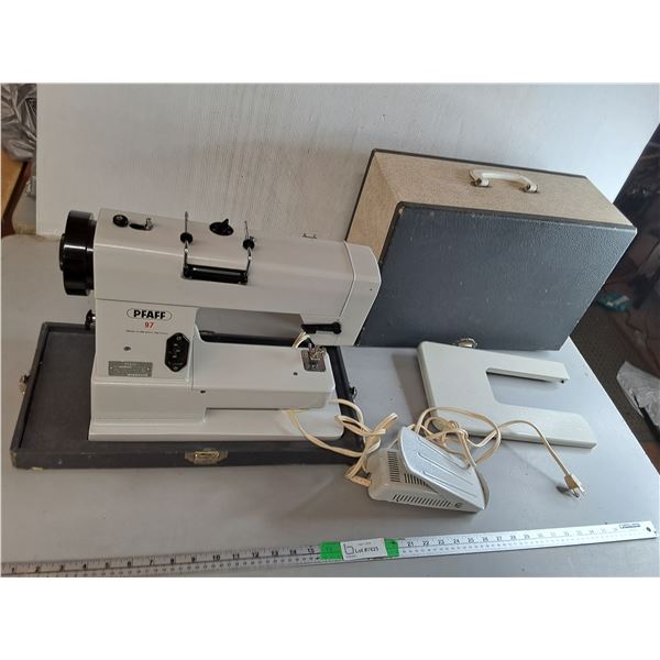 Vintage Pfaff 97 Sewing Machine, Pedal & Case- Powers On, Can't Ship