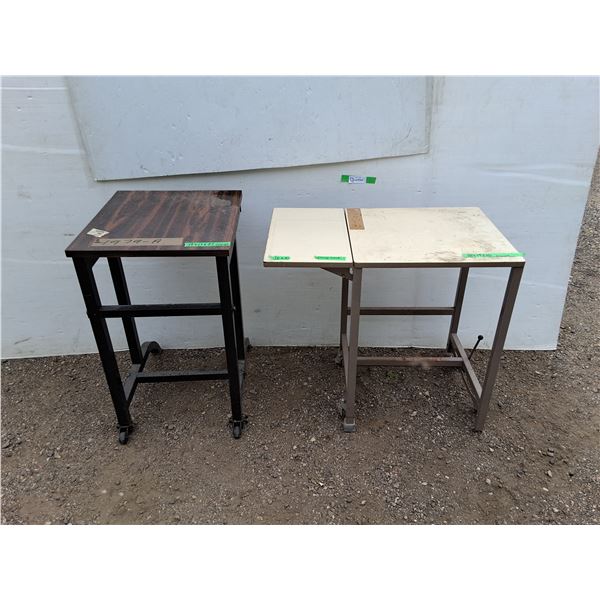 **(2) Wooden Work Station Table- Can't Ship