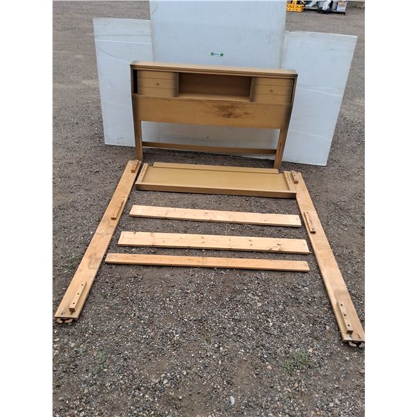 ***Approx. Double Wooden Bed Frame with Supports- Can't Ship