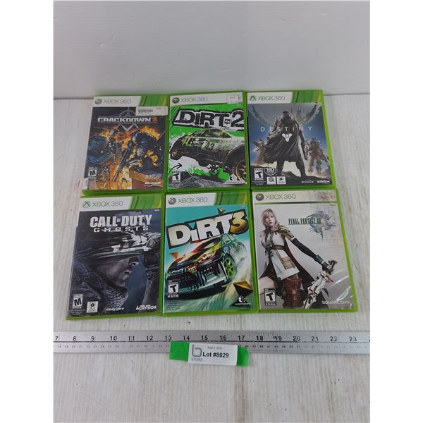 (6) XBOX 360 Games, Crackdown 2, Destiny, COD Ghosts, Final Fantasy XIII, DiRT 2 & 3