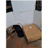 Image 1 : *(4) Cushioned, Wooden Stool, Folded Cardboard Boxes