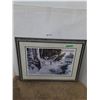 Image 1 : *Painting Print of Winter Forest with Wolves No Shipping