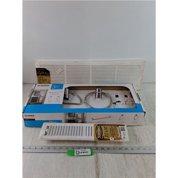 3 Piece Kit for Bathrooms As-Is, (2) Floor Register, Baseboard Grille