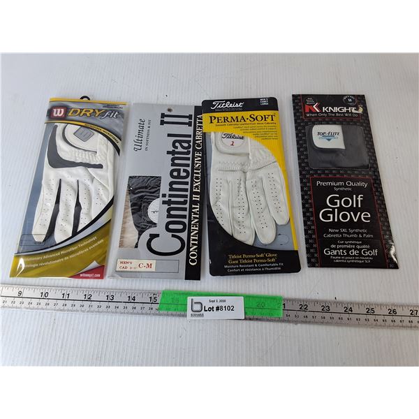 (4) Golf Gloves- Appear New