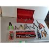 Image 1 : International Tool Box & Contents- Hex Key Set, Wire Stripper/Crimper, Pliers, Misc.