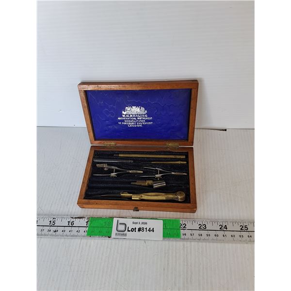 W.H. Harling Vintage Mathematical Instrument Set