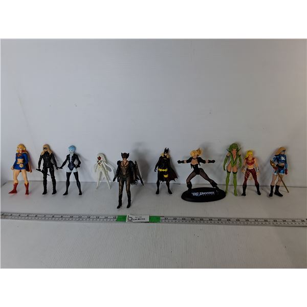 (10) Action Figures- Supergirl, Batgirl, Poison Ivy, Misc.