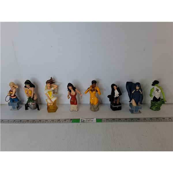 (8) Half Bust Action Figures-Donna Troy, Vixen, Catwoman, Misc.