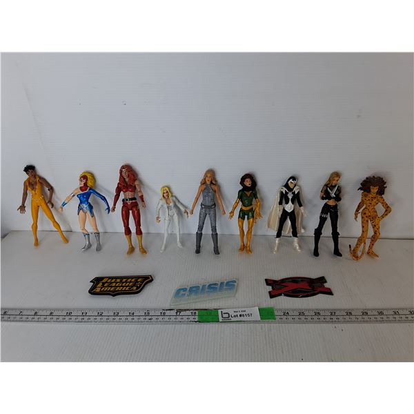 (9) Female Action Figures- Vindicator, Mockingbird, Black Canary, Misc.