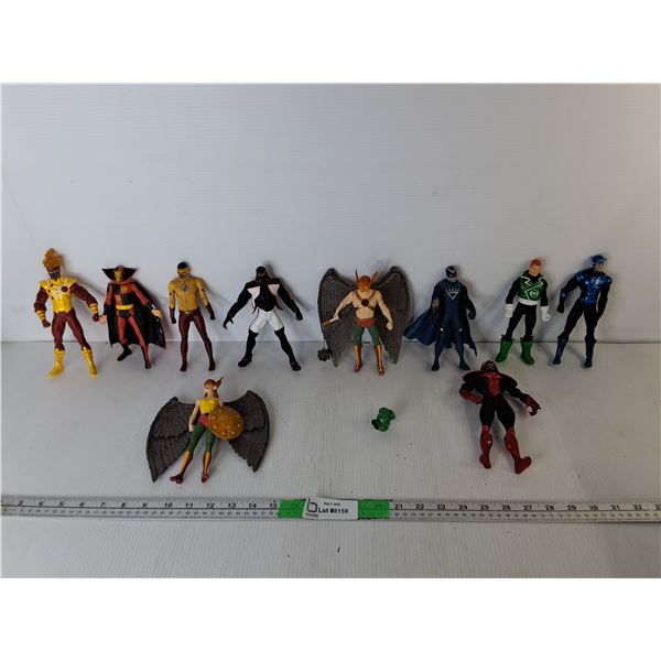 (10) Action Figures-Hawkman, Flash, Green Lantern, Misc.