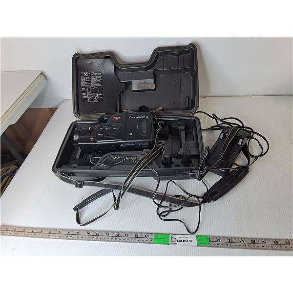Canovision 8 Camcorder, (2) Batteries, Charger & Case- Powers On/As Is, Can't Ship