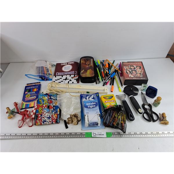 Cotton Swabs, Measuring Scoops, Markers, Crayons, Pizza Cutter, Potato Peeler, Ornaments, Misc