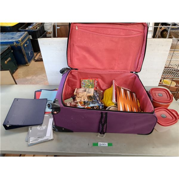 *Food Containers, Suitcase, Assorted Games, Binder, Misc, PICKUP ONLY