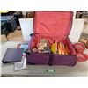 Image 1 : *Food Containers, Suitcase, Assorted Games, Binder, Misc, PICKUP ONLY