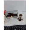 Image 4 : The Itty Bitty Book Light, Silver Candle Stick Holders, Logi Wireless Keyboard - As Is