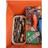 Image 5 : Metal Tool Box, Measuring Tape, Suction Cup, Screwdrivers, On/Off Spout, Misc