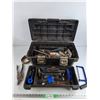 Image 1 : Plastic Tool Box, Tin Shears, Strap Wrench, Hack Saw, Metal File, C Clamp, Mallet, Misc