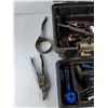 Image 2 : Plastic Tool Box, Tin Shears, Strap Wrench, Hack Saw, Metal File, C Clamp, Mallet, Misc