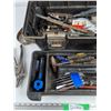 Image 3 : Plastic Tool Box, Tin Shears, Strap Wrench, Hack Saw, Metal File, C Clamp, Mallet, Misc